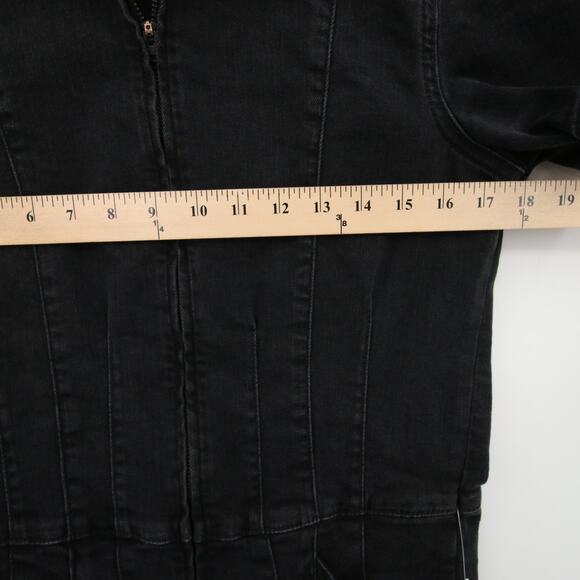 Free People We The Free Jayde Flare Jumpsuit Black Mamba NWT Denim Size L - Picture 6 of 12